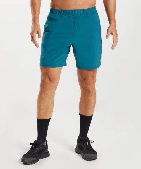 Men's Gymshark Arrival 7" Shorts Turquoise | CA 03687A